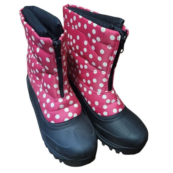 Itasca Youth Girls Size 6 Pink Polkadot Winter Boots Removable Liner - Picture 1 of 10